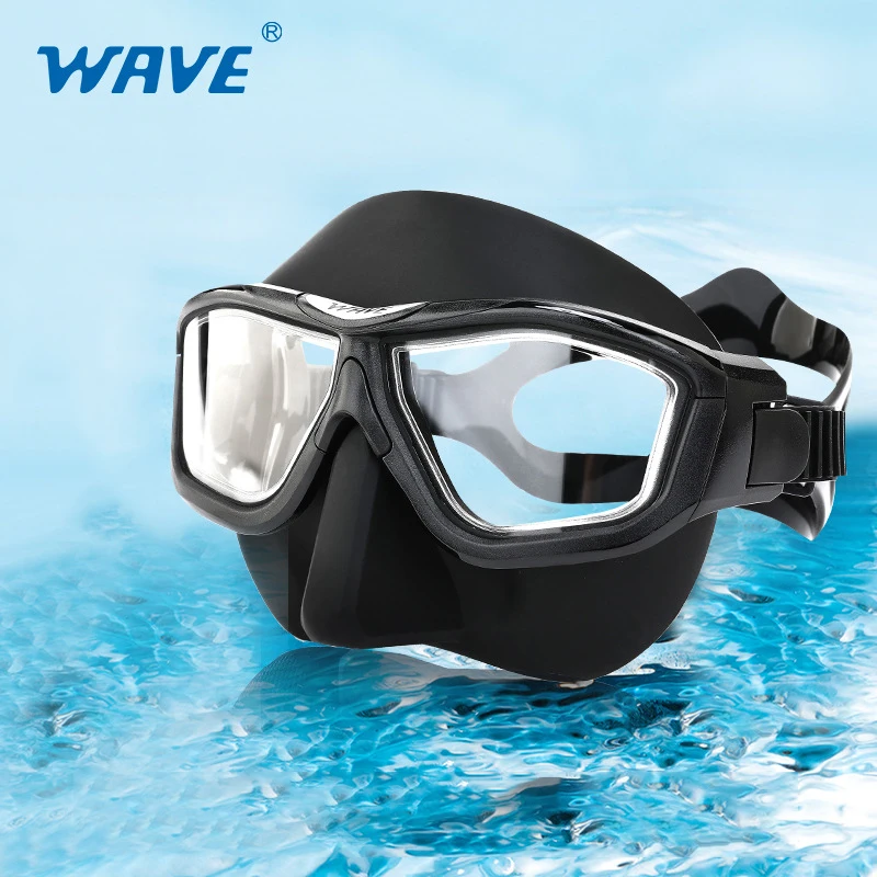 Freediving Mask Set - WAVE Branciiia Stilvolle, geräuscharme Anti-Fog-Tauchmaske mit